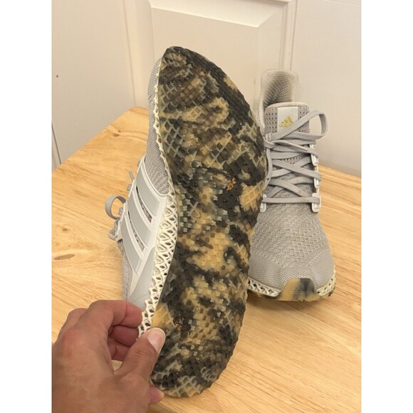 Adidas Men’s Ultra 4D Running Size 9.5 Gray Silver Metallic IG2260 Sneakers - Picture 6 of 10